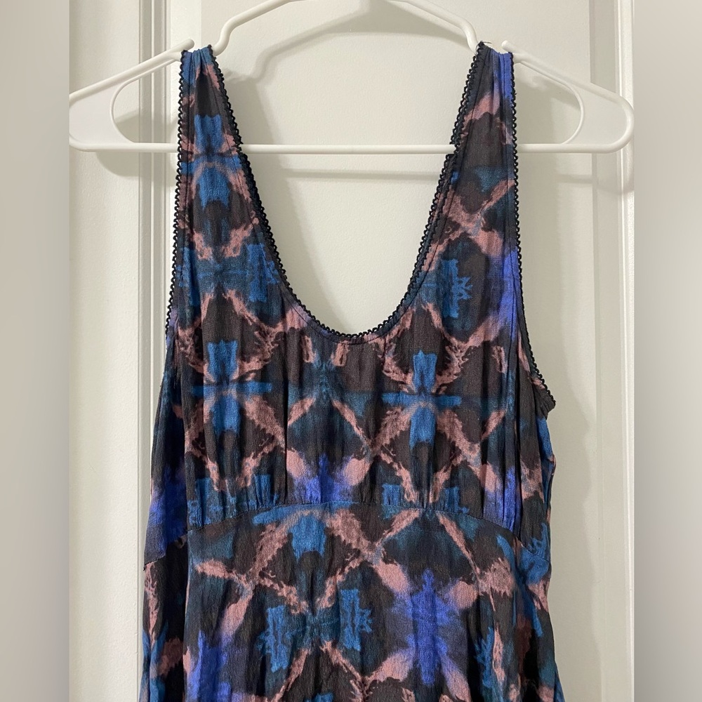 Free People Abstract Print Sleeveless Babydoll Mini Dress Size 8 - Picture 11 of 13